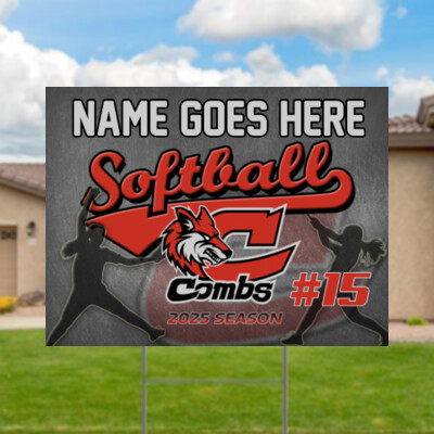 2025 Personalized Combs Softball Yard Sign with H-Stake Thumbnail